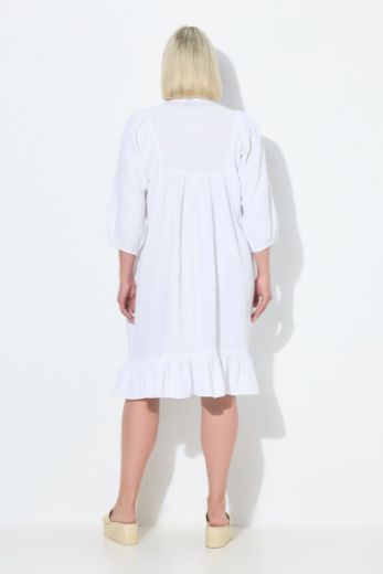 Plus size veliki brojevi Haljina 3/4 rukava od muslina za punije