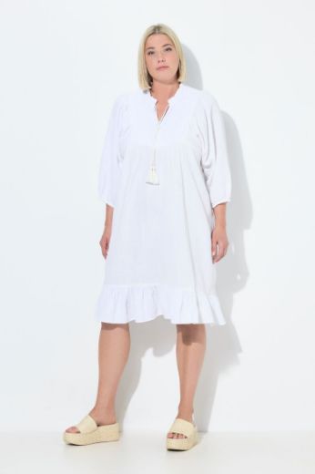 Plus size veliki brojevi Haljina 3/4 rukava od muslina za punije