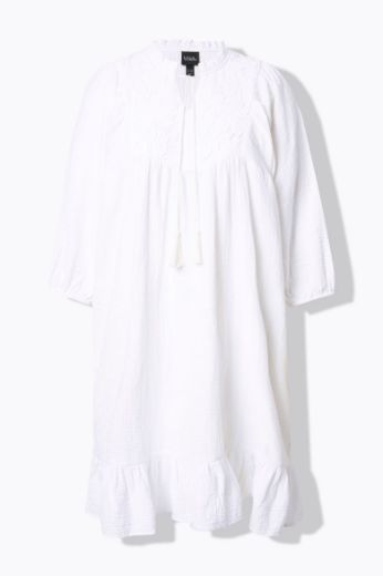 Plus size veliki brojevi Haljina 3/4 rukava od muslina za punije