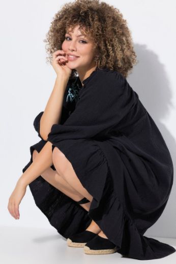 Plus size veliki brojevi Haljina 3/4 rukava od muslina za punije