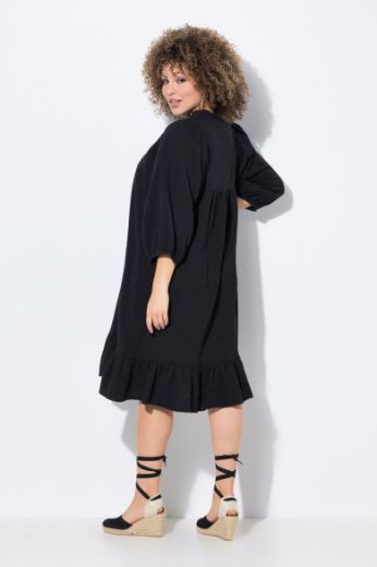 Plus size veliki brojevi Haljina 3/4 rukava od muslina za punije
