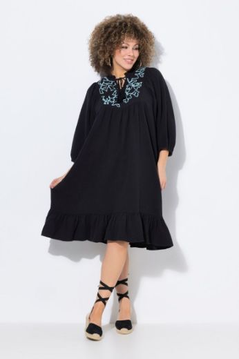 Plus size veliki brojevi Haljina 3/4 rukava od muslina za punije