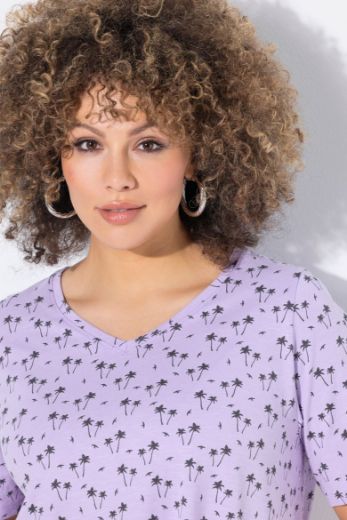 Plus size veliki brojevi Majica kratkih rukava V ovratnika za punije