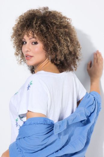 Plus size veliki brojevi Majica kratkih rukava V ovratnika za punije