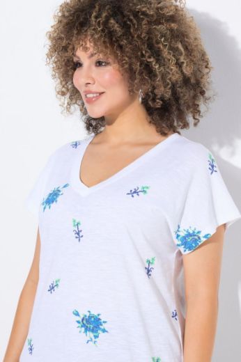 Plus size veliki brojevi Majica kratkih rukava V ovratnika za punije