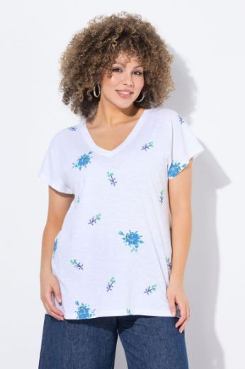 Plus size veliki brojevi Majica kratkih rukava V ovratnika za punije