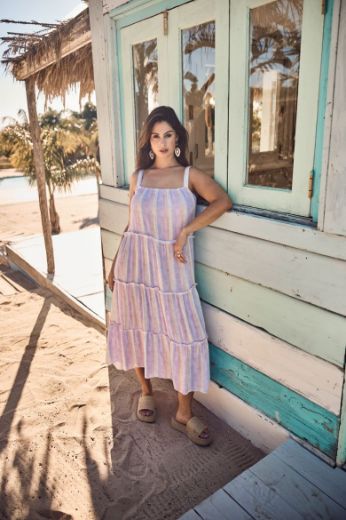 Plus size veliki brojevi Haljina midi podesivih naramenica za punije
