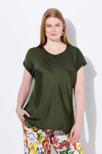Plus size veliki brojevi Bluza kratkih rukava okruglog ovratnika za punije