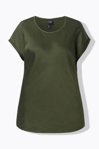 Plus size veliki brojevi Bluza kratkih rukava okruglog ovratnika za punije