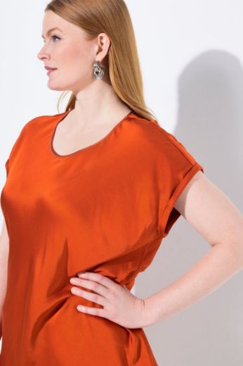 Plus size veliki brojevi Bluza kratkih rukava okruglog ovratnika za punije