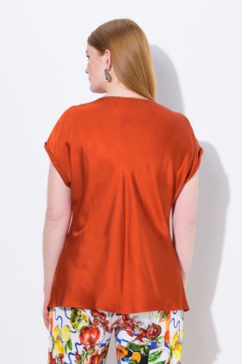 Plus size veliki brojevi Bluza kratkih rukava okruglog ovratnika za punije