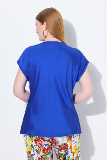 Plus size veliki brojevi Bluza kratkih rukava okruglog ovratnika za punije