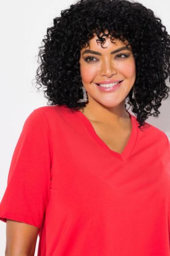 Plus size veliki brojevi Majica kratkih rukava V ovratnika za punije