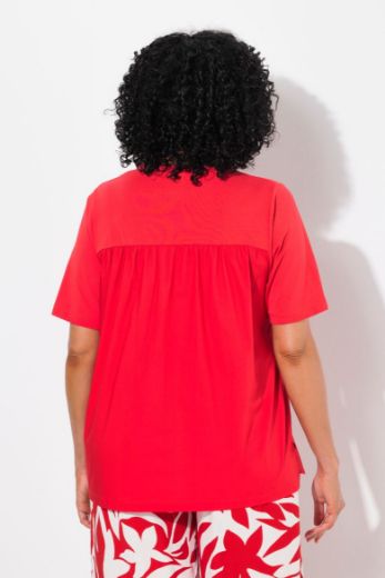 Plus size veliki brojevi Majica kratkih rukava V ovratnika za punije