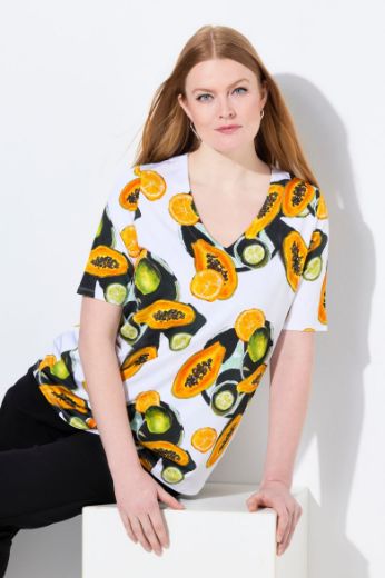Plus size veliki brojevi Majica kratkih rukava V ovratnika za punije