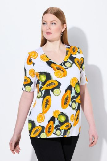Plus size veliki brojevi Majica kratkih rukava V ovratnika za punije