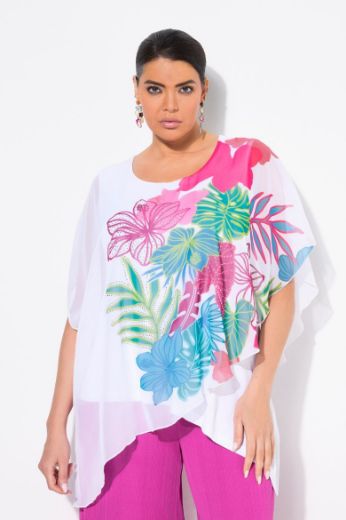 Plus size veliki brojevi Tunika kratkih rukava cvjetnog uzorka za punije