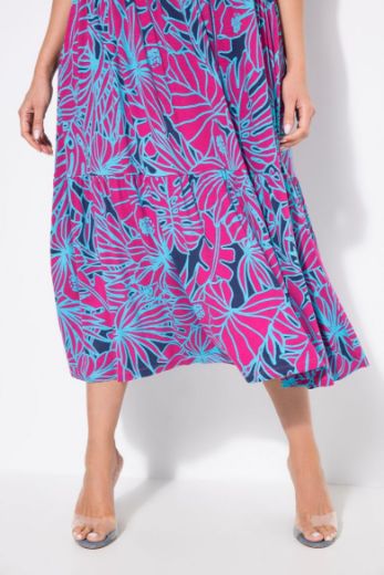 Plus size veliki brojevi Haljina midi bez rukava okruglog ovratnika za punije