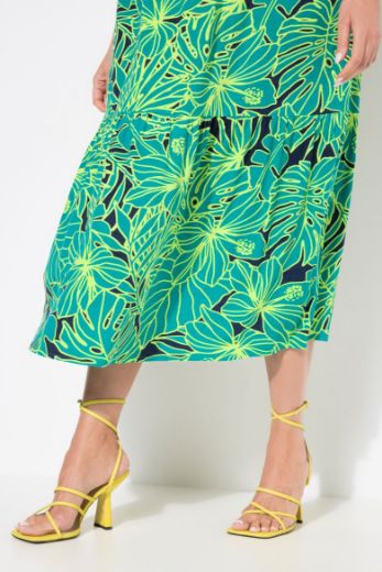 Plus size veliki brojevi Haljina midi bez rukava okruglog ovratnika za punije