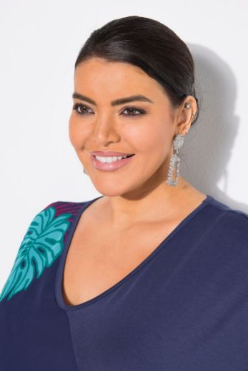 Plus size veliki brojevi Haljina midi kratkih rukava V ovratnika za punije