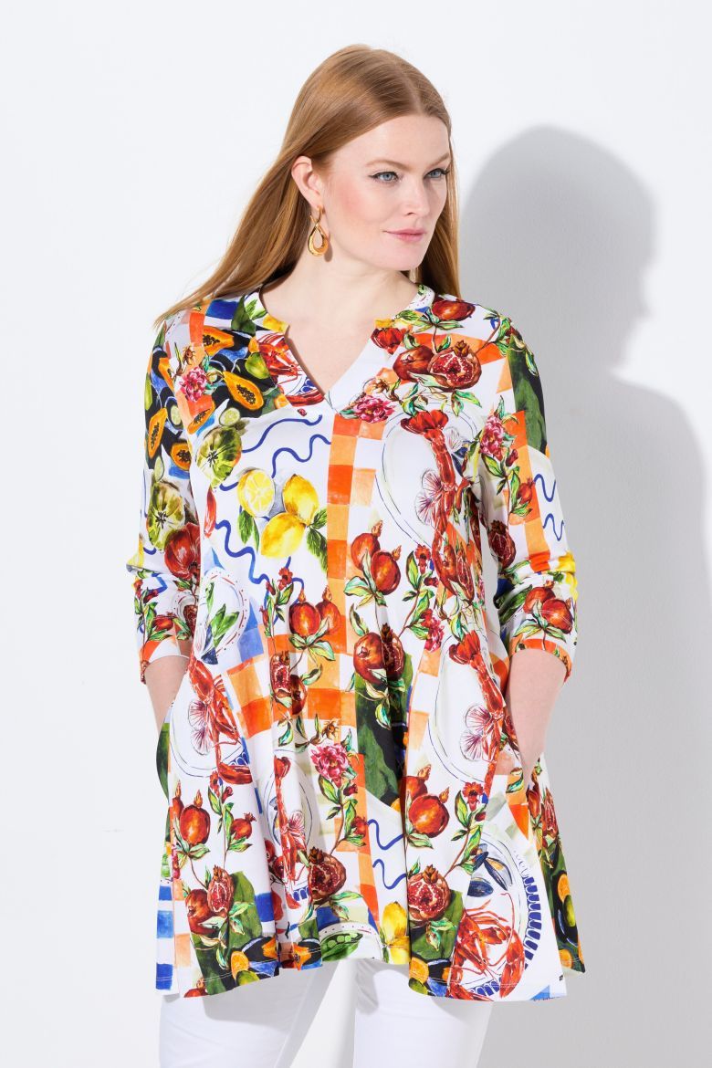 Plus size veliki brojevi Tunika 3/4 rukava A kroja za punije