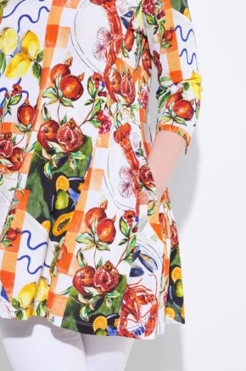 Plus size veliki brojevi Tunika 3/4 rukava A kroja za punije