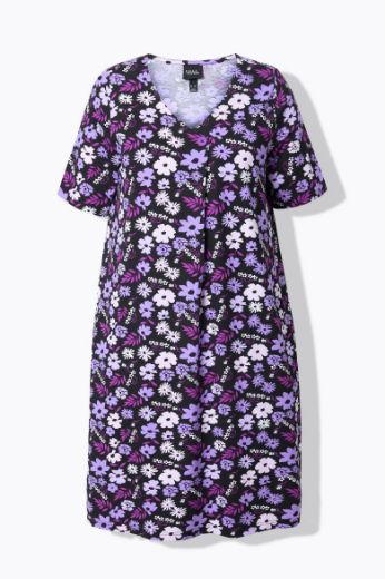 Plus size veliki brojevi Haljina midi kratkih rukava V ovratnika za punije