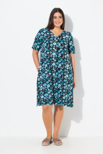 Plus size veliki brojevi Haljina midi kratkih rukava V ovratnika za punije