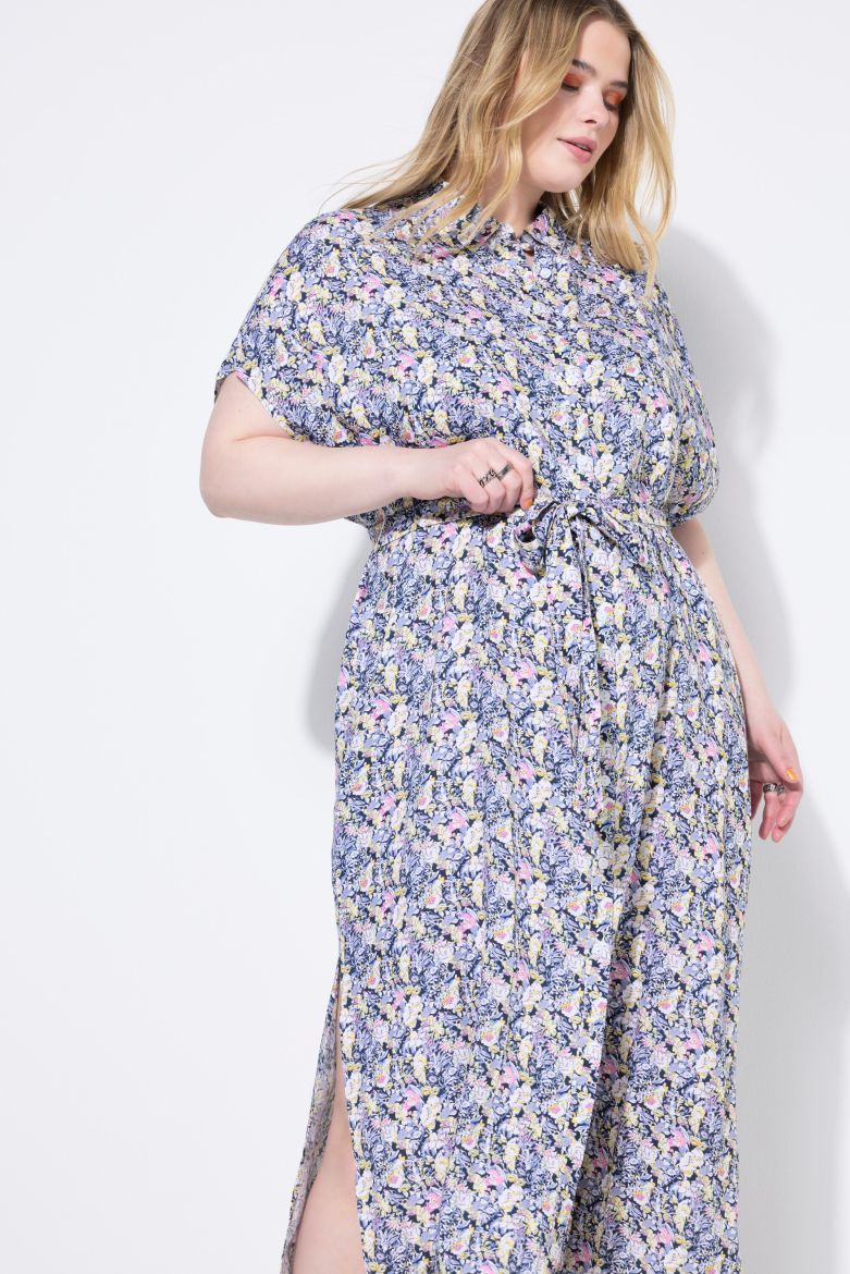 Plus size veliki brojevi Haljina maxi kratkih rukava cvjetnog uzorka za punije