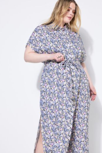 Plus size veliki brojevi Haljina maxi kratkih rukava cvjetnog uzorka za punije