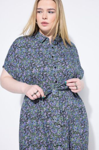 Plus size veliki brojevi Haljina maxi kratkih rukava cvjetnog uzorka za punije