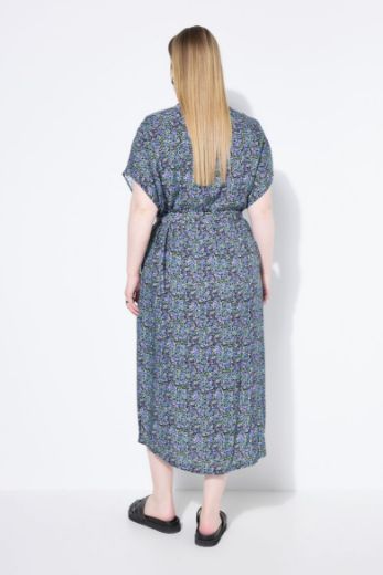 Plus size veliki brojevi Haljina maxi kratkih rukava cvjetnog uzorka za punije