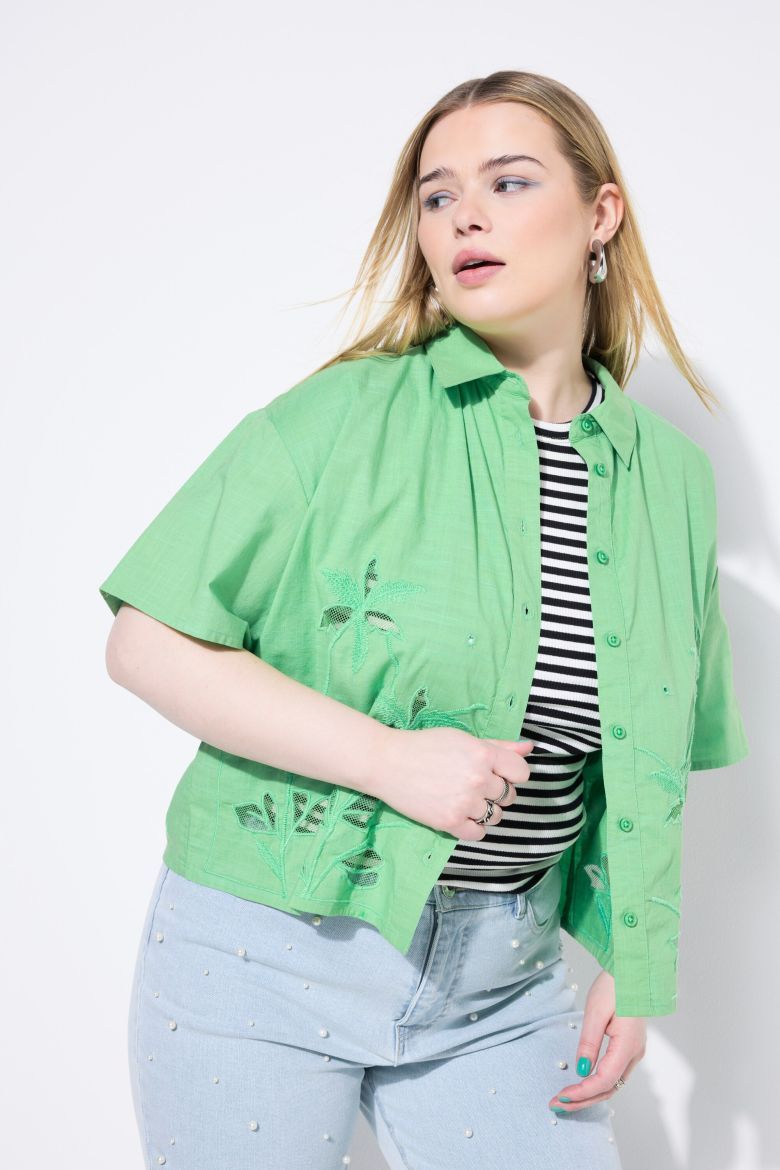 Plus size veliki brojevi Košulja kratkih rukava kraćeg kroja za punije
