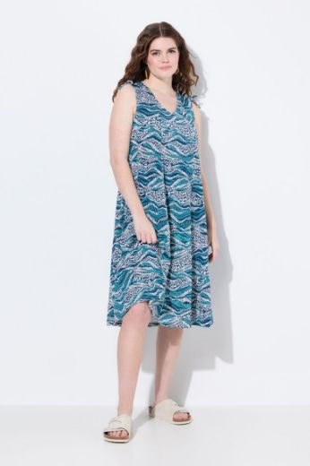 Plus size veliki brojevi Haljina midi bez rukava V ovratnika za punije