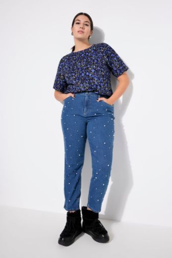 Plus size veliki brojevi Traperice s perlicama za punije