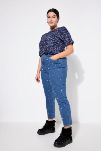 Plus size veliki brojevi Traperice s perlicama za punije