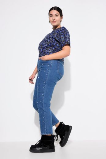 Plus size veliki brojevi Traperice s perlicama za punije
