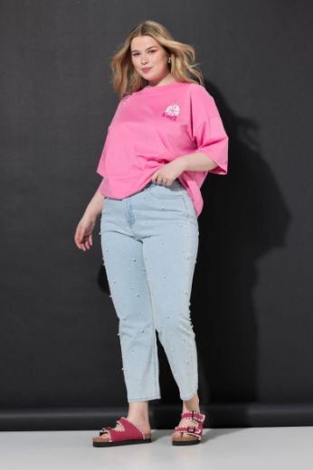 Plus size veliki brojevi Traperice s perlicama za punije
