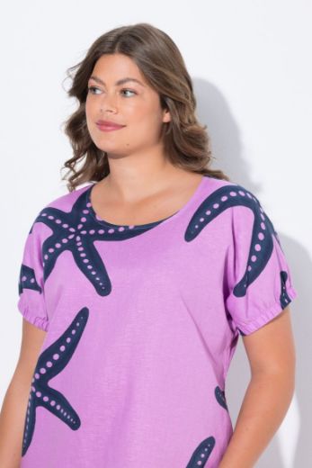 Plus size veliki brojevi Haljina midi kratkih rukava okruglog ovratnika za punije