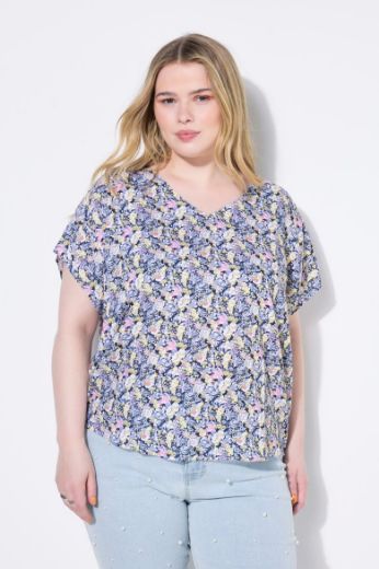 Plus size veliki brojevi Bluza kratkih rukava V ovratnika za punije