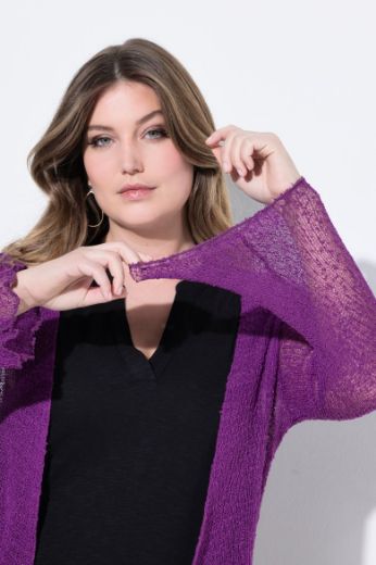 Plus size veliki brojevi Jakna od perforirane tkanine za punije
