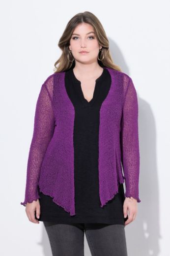 Plus size veliki brojevi Jakna od perforirane tkanine za punije