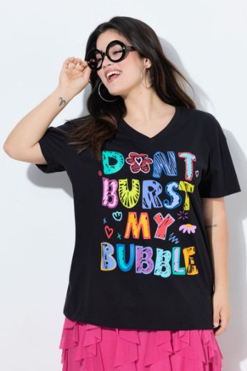 Plus size veliki brojevi Majica kratkih rukava V ovratnika za punije