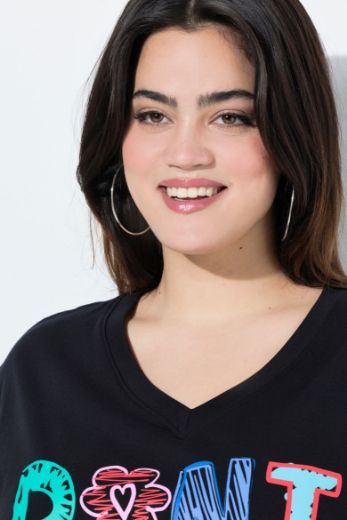 Plus size veliki brojevi Majica kratkih rukava V ovratnika za punije
