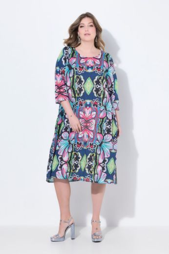 Plus size veliki brojevi Haljina 3/4 rukava A kroja za punije