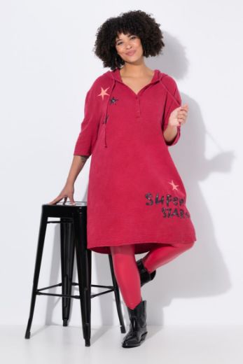 Plus size veliki brojevi Haljina 3/4 rukava s kapuljačom za punije
