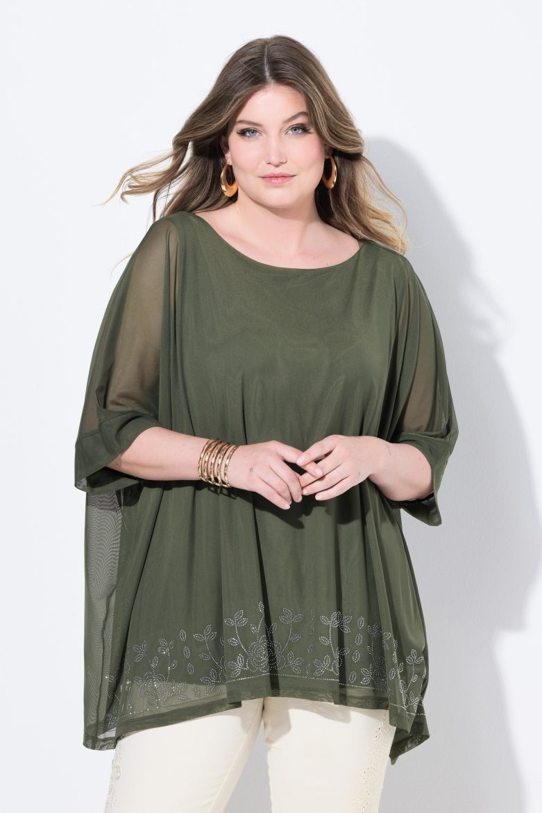 Plus size veliki brojevi Bluza polu rukava šireg kroja za punije