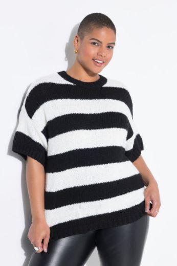 Plus size veliki brojevi Pulover polu rukava okruglog ovratnika za punije