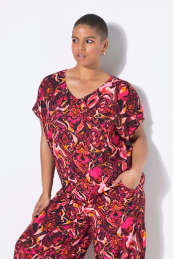 Plus size veliki brojevi Bluza kratkih rukava V ovratnika za punije