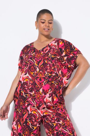 Plus size veliki brojevi Bluza kratkih rukava V ovratnika za punije